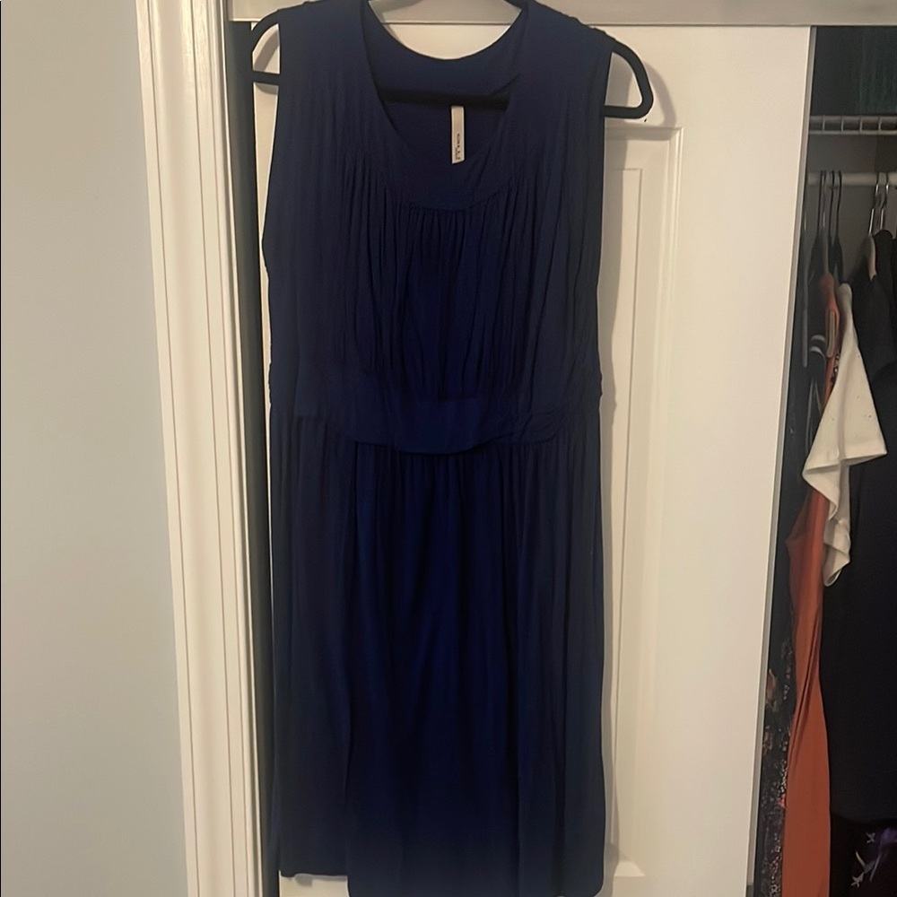 Casual Navy Blue Sleeveless Dress